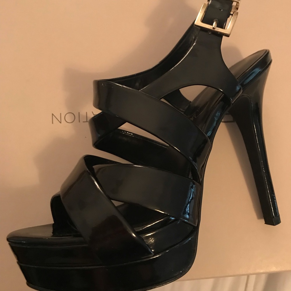 Jessica Simpson black strapping heels, size 6